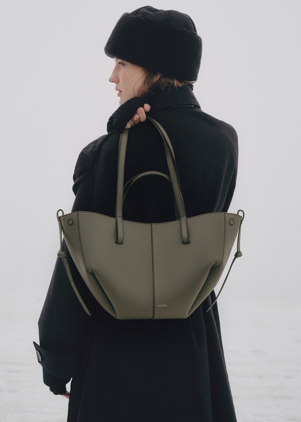 Polène Cyme Mini EDITION TEXTURED SMOKEY GREEN