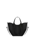 Polène Cyme Mini EDITION TEXTURED BLACK WITH ECRU STITCHING